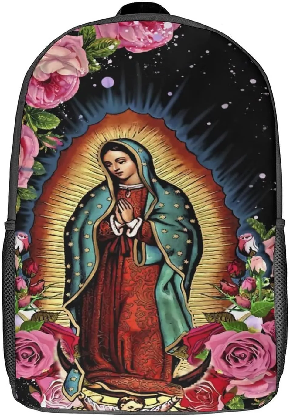 Waygotee Our Lady of Guadalupe Virgin Mary 3D Print Backpacks Bookbag Laptop Travel Bag Unisex for Adult Gifts 17 Inches