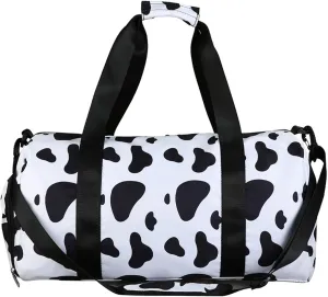 Weekend Shoulder Bags for Women Cow Pattern Large Waterproof Duffel Bag with Shoe Compartment for Traveling Swimming Yoga Beach (Cow Print)