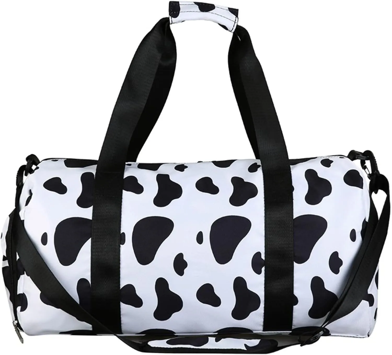Weekend Shoulder Bags for Women Cow Pattern Large Waterproof Duffel Bag with Shoe Compartment for Traveling Swimming Yoga Beach (Cow Print)