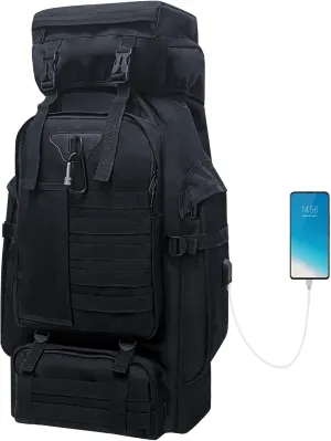 Wesoke 80L 100 Liters Camping Hiking Backpack for Men Women, Waterproof Extra Large Outdoor Travel Military Tactical Rucksack