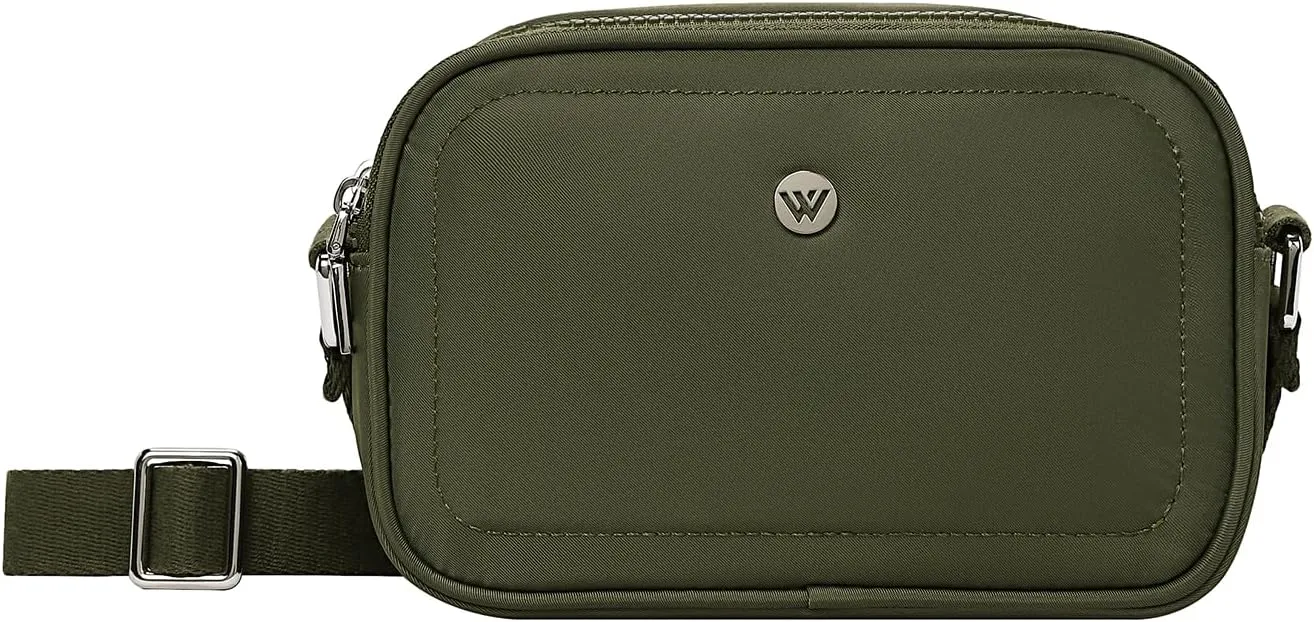 WESTBRONCO Small Crossbody Bag Nylon Snapshot Purse Trendy Shoulder Handbag with Double Zipper Pockets