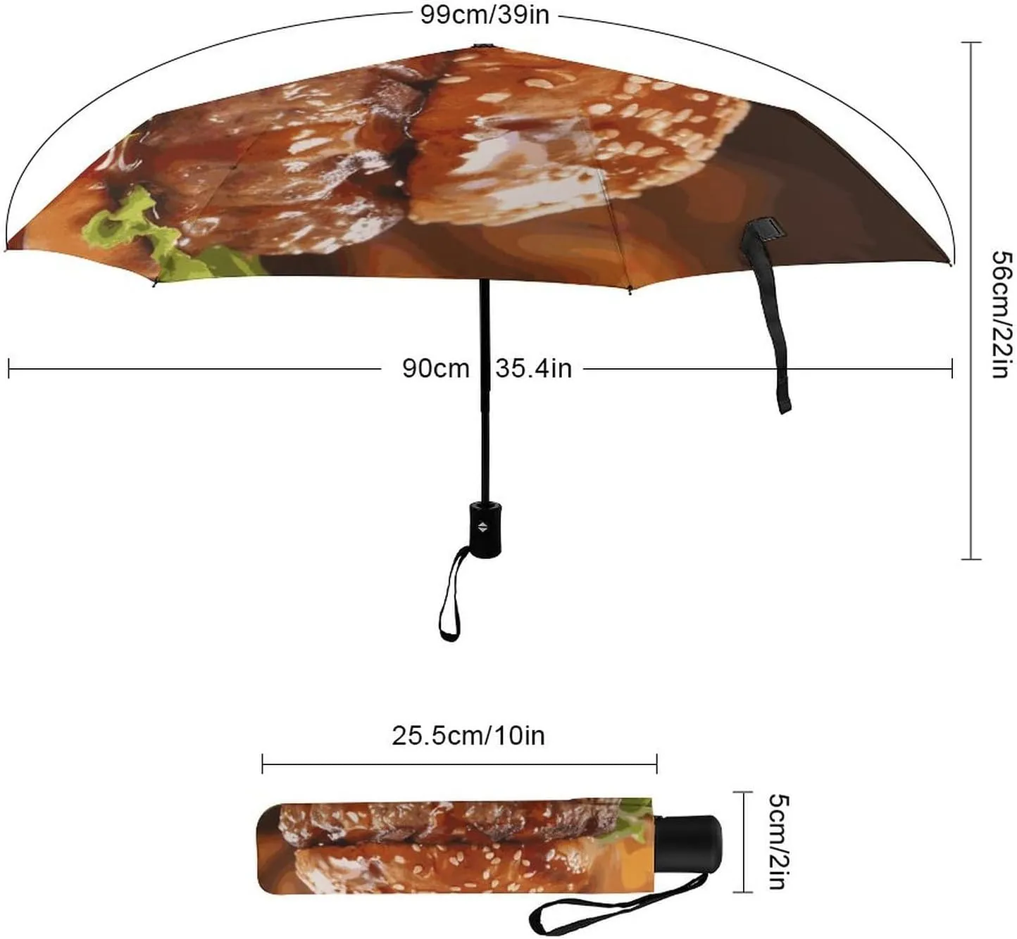 Windproof Travel Umbrella Abstract 3D Art Lion Compact Lightweight Portable Automatic Umbrellas for Rain for Car Backpack
