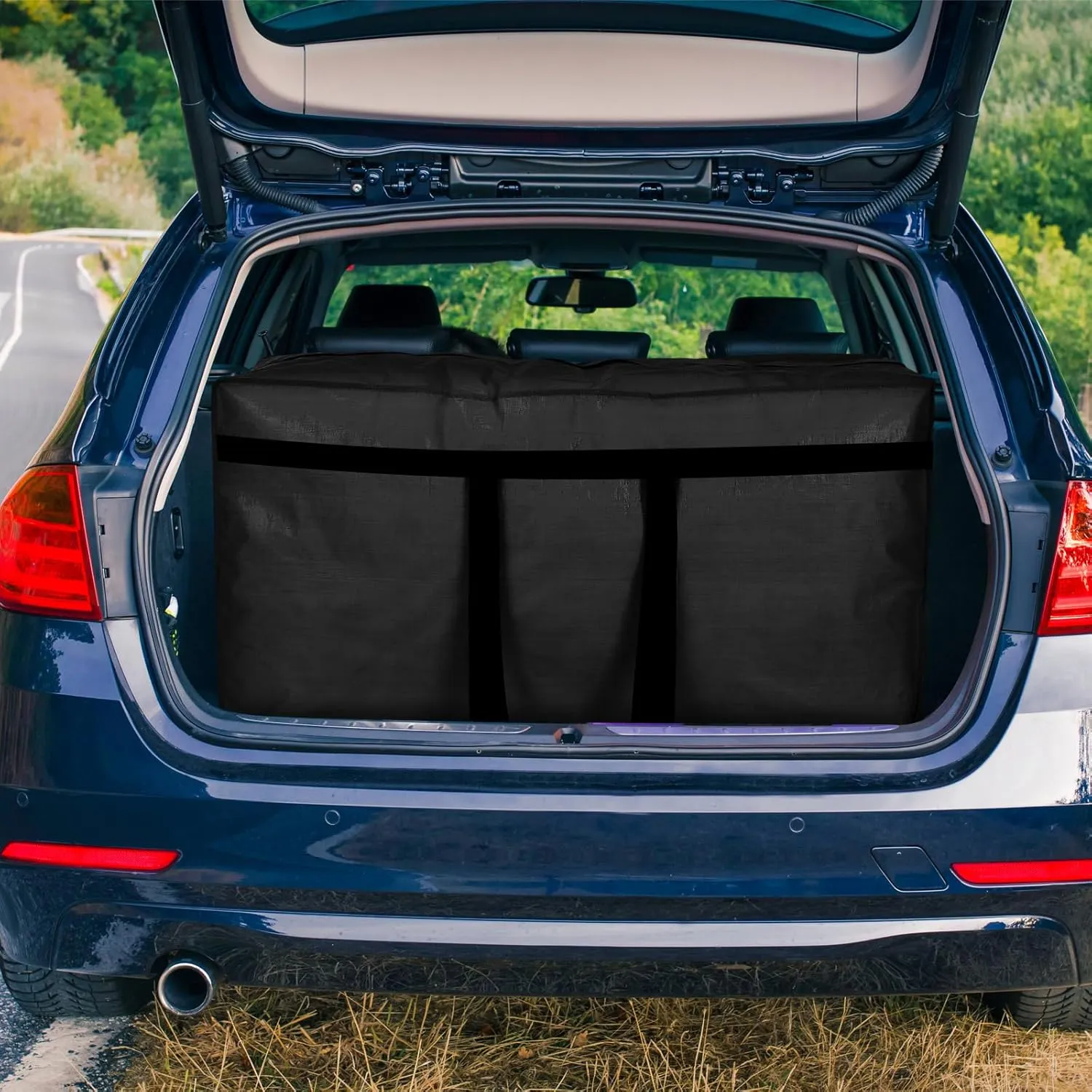 Windyun 4 Pcs Extra Large Storage Bags XL Storage Bags Heavy Duty Moving Totes Moving Boxes for College Foldable Duffle Totes for Travel Clothes Bedding Supplies(98 Gallon,Black)