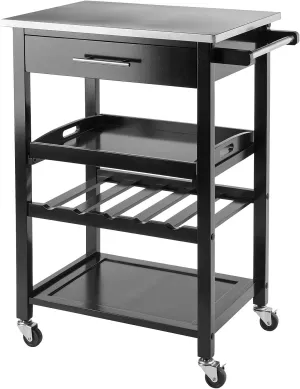 Winsome Anthony Kitchen, Black, 25.2"W x 33.78"H x 16.38"D