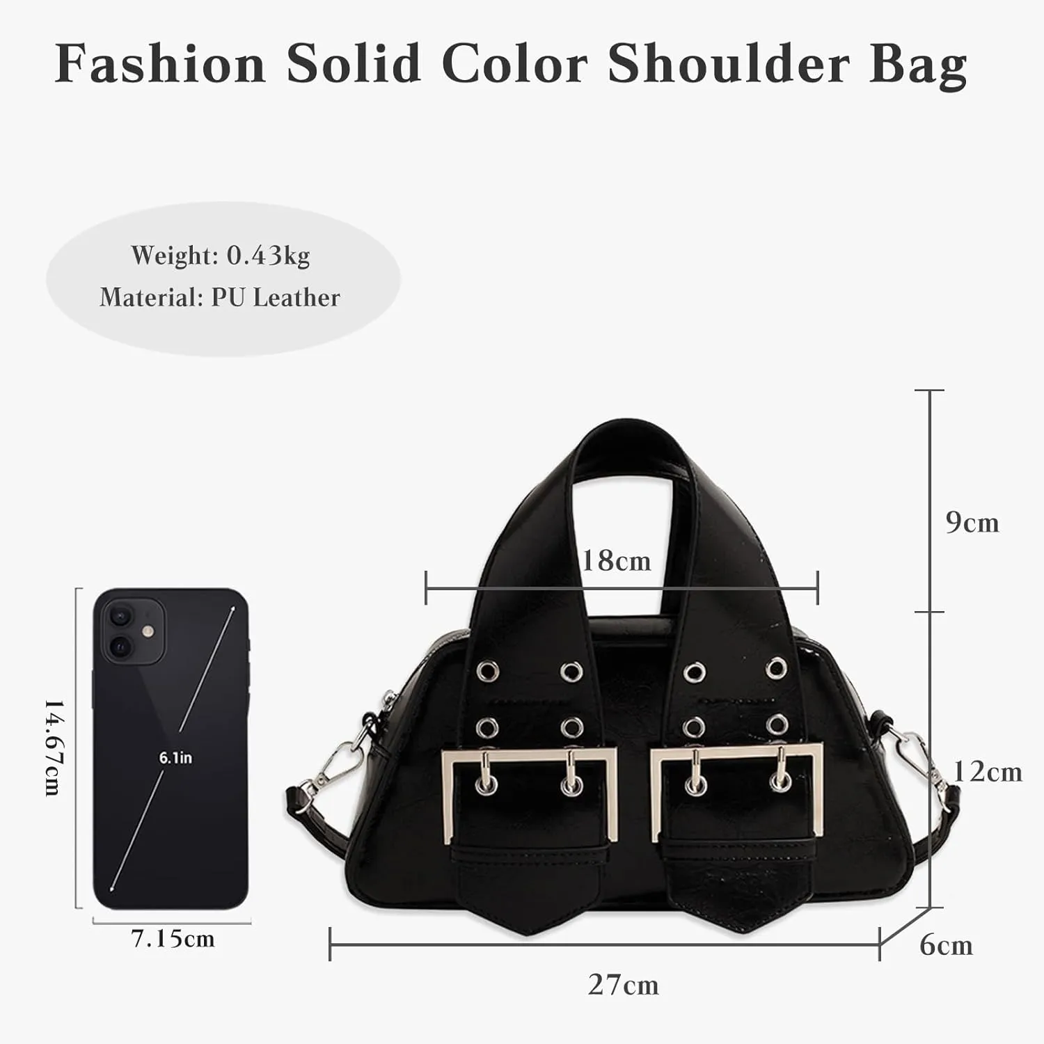 Women Fashion Crossbody Bag PU Leather Handbag Ladies Shoulder Bag Waterproof Top-handle Bag Messenger Bag