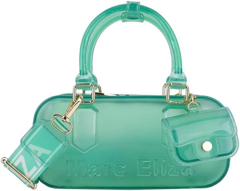 Women PVC Transparent Jelly Handbag, Fashion Colorful Clear Tote Bag for Stadium Events Plastic Waterproof Top Handle Purse