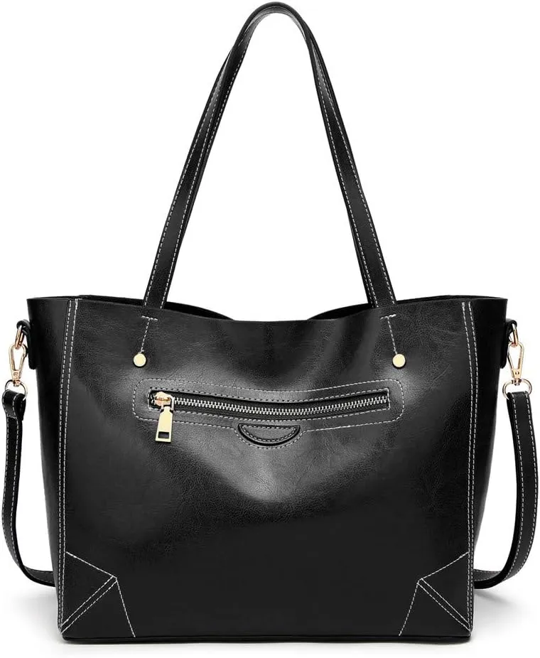 Women Top Handle Satchel Purse, PU Leather Handbag Large Capacity, Tote Shoulder Bag