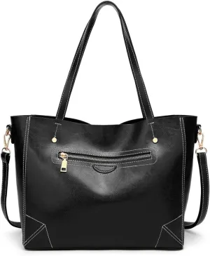 Women Top Handle Satchel Purse, PU Leather Handbag Large Capacity, Tote Shoulder Bag