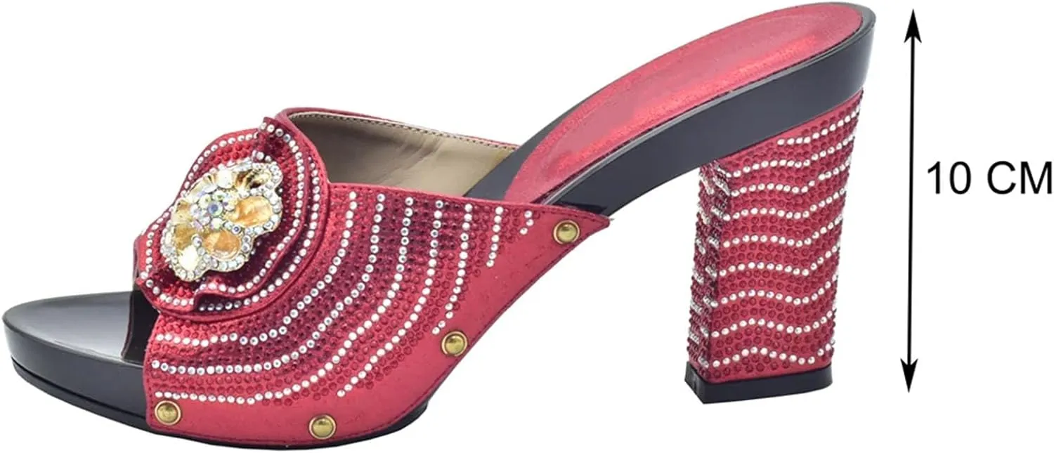 Women's Bold Red Nigerian-Italian Set - Italian Patent Leather Stilettos & Matching Lacquer Clutch for Dramatic Evening Looks