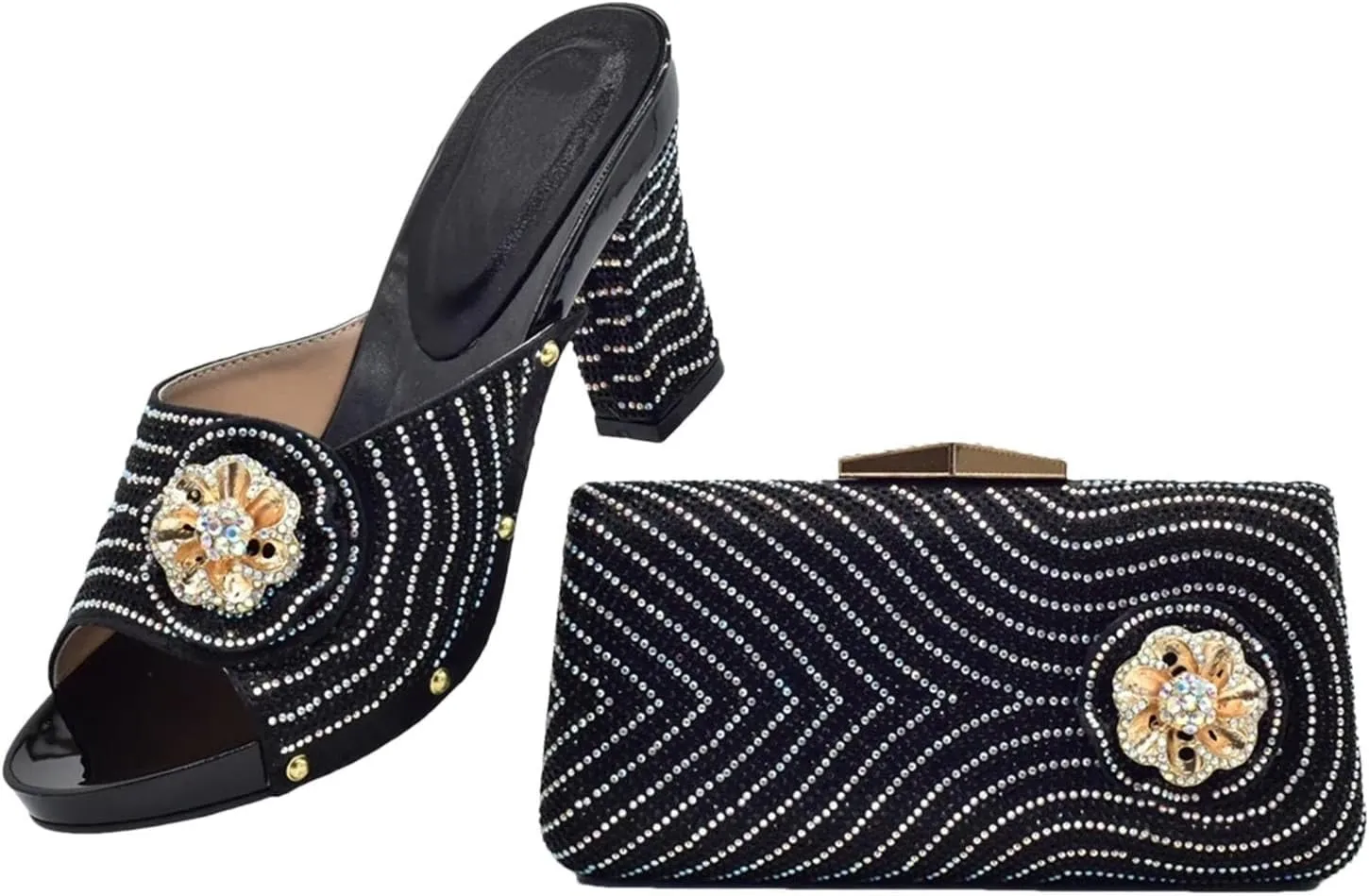 Women's Bold Red Nigerian-Italian Set - Italian Patent Leather Stilettos & Matching Lacquer Clutch for Dramatic Evening Looks