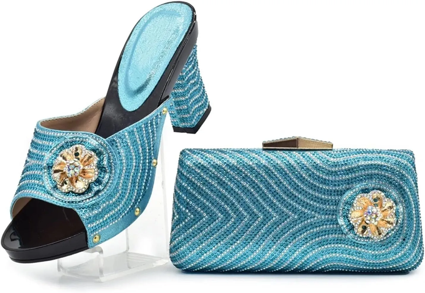 Women's Bold Red Nigerian-Italian Set - Italian Patent Leather Stilettos & Matching Lacquer Clutch for Dramatic Evening Looks