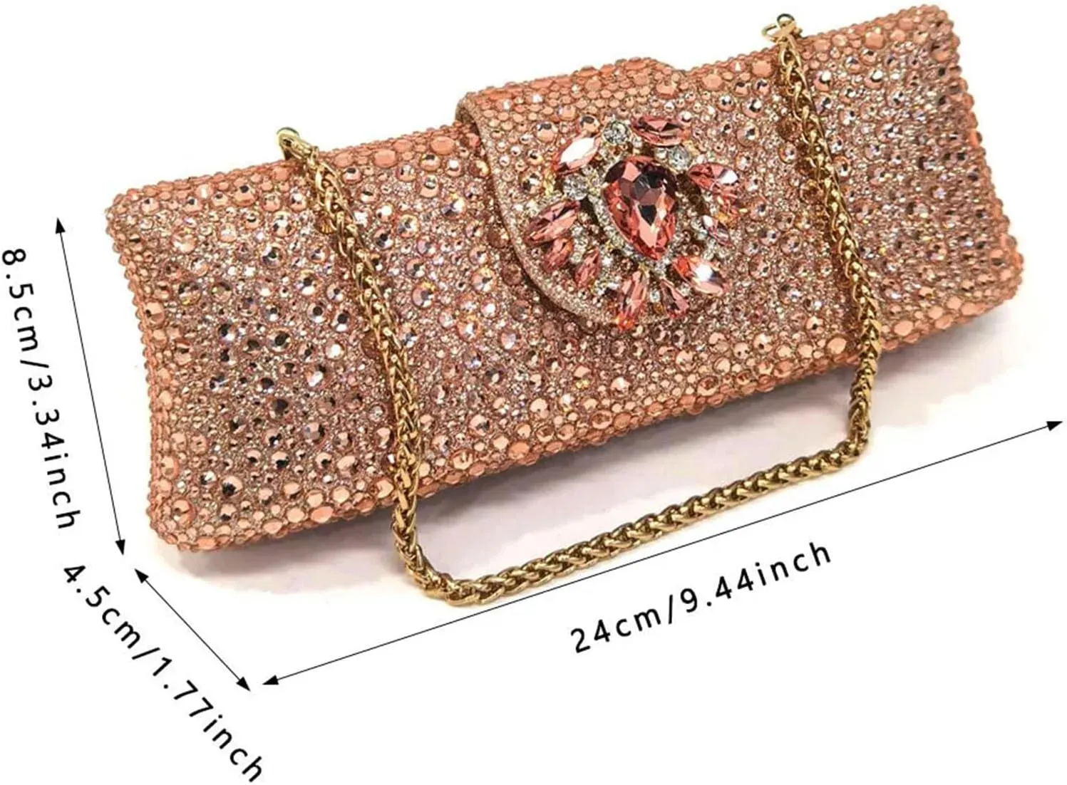 Women's Champagne Diamond Bridal Set - Peep-Toe Crystal Heels & Velvet Clutch for Evening Galas