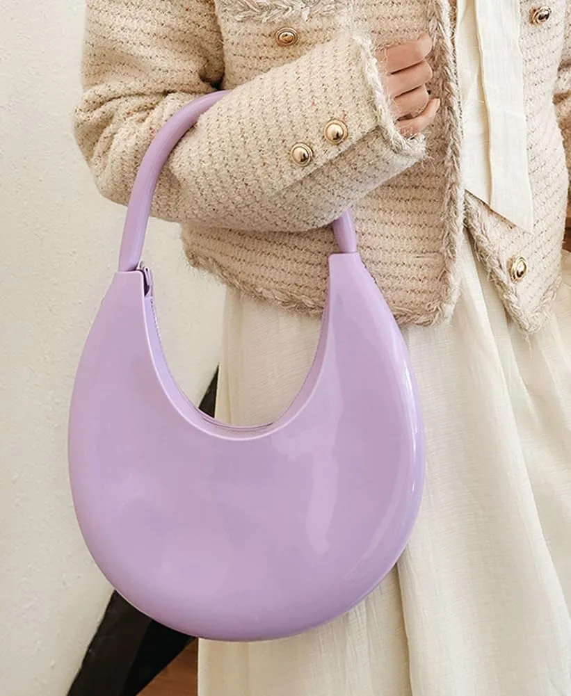 Womens Fashion Jelly Handbags Y2k rescent Shoulder Bag Small Totes Purse Armpit Satchel Summer Cute Clutch