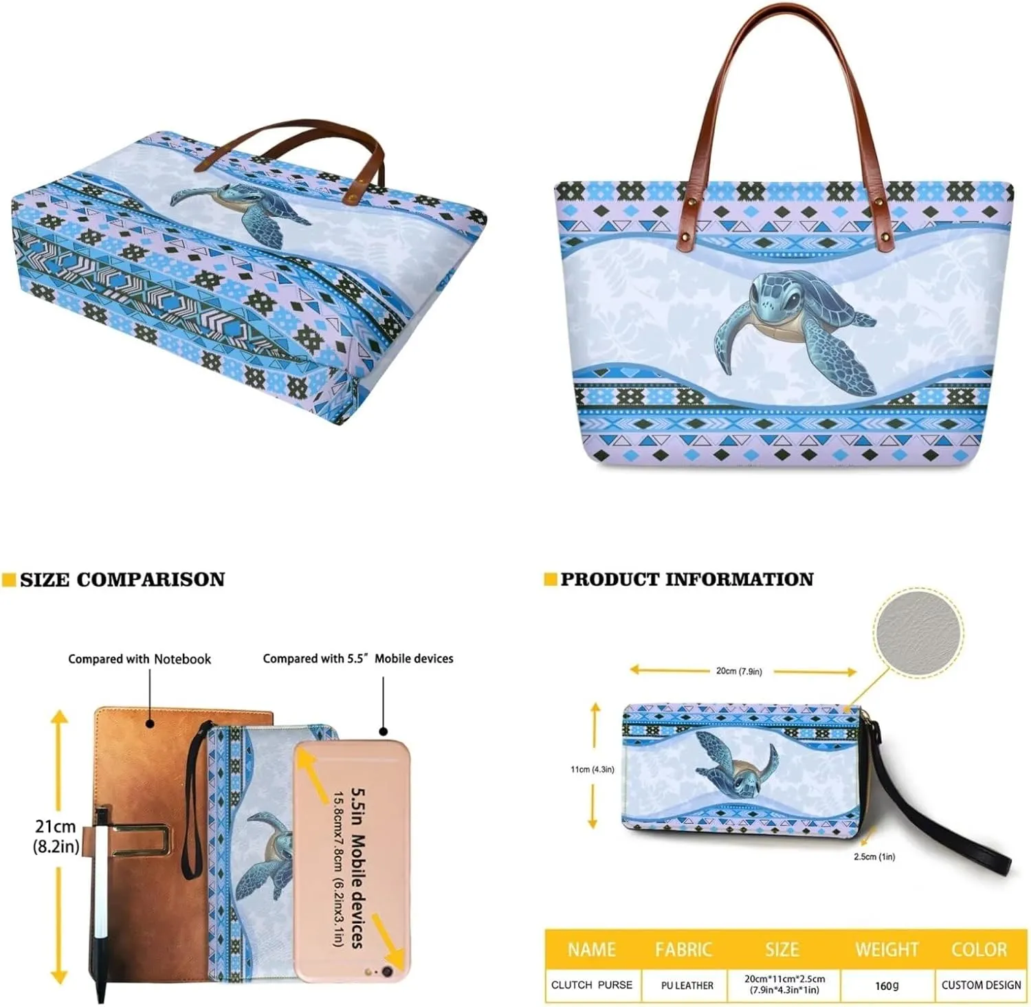 Womens Handbag with Matching Wallet, Large Top Handle Purse Shoulder Tote Bag with PU Clutch Wallet Purse…