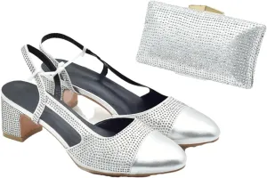 Women's Italian Wedding Shoe & Bag Set - Elegant Rhinestone Party Collection
