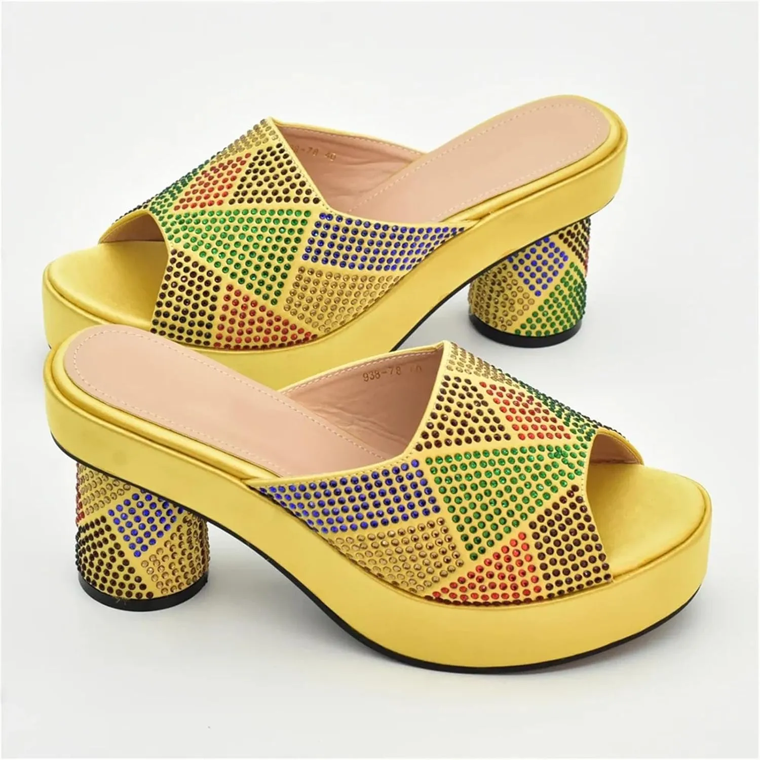 Women's Nigerian-Italian Party Shoe & Bag Set - Italian Design Wedge Pumps & High Heel Matching Clutch for Evening Events