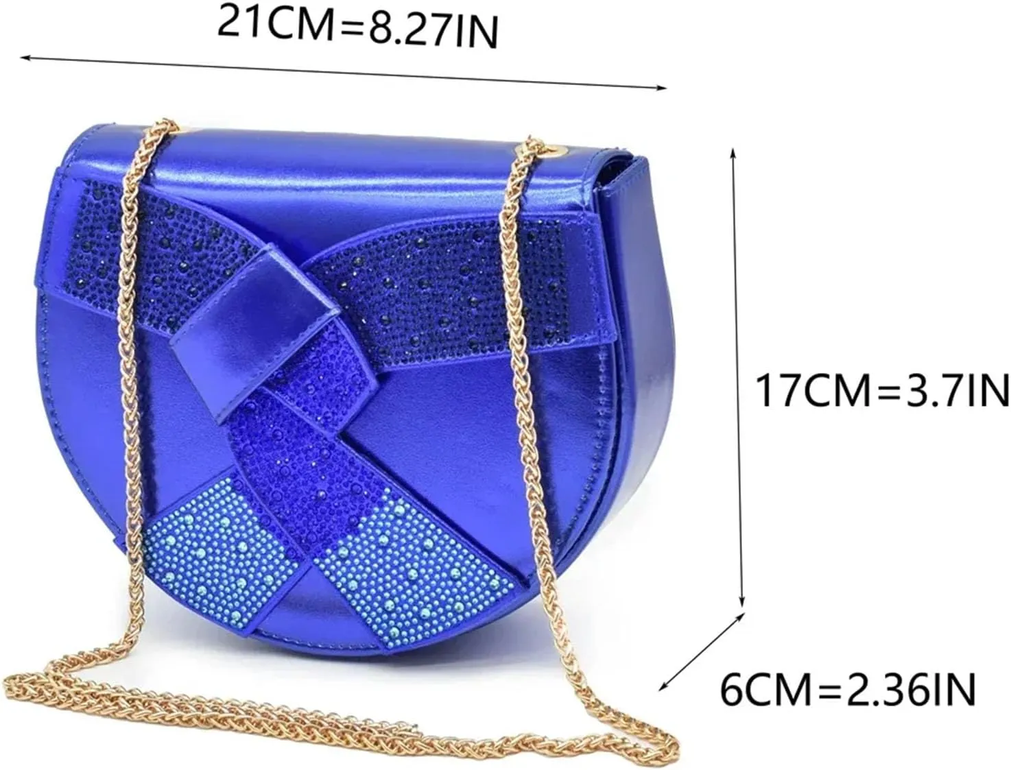 Women's Nigerian Party Shoe & Bag Set - High Heel Rhinestone Pumps & Evening Clutch