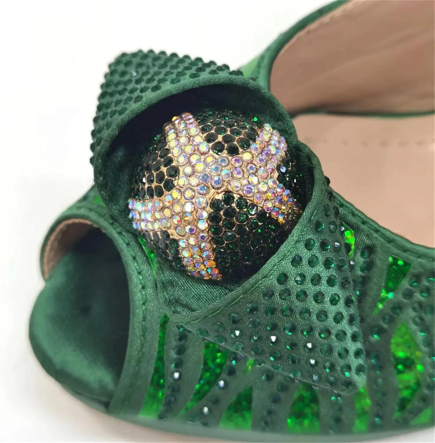 Women's Nigerian Wine Bridal Set - Italian Rhinestone Pumps & Embroidered Clutch for Traditional Celebrations