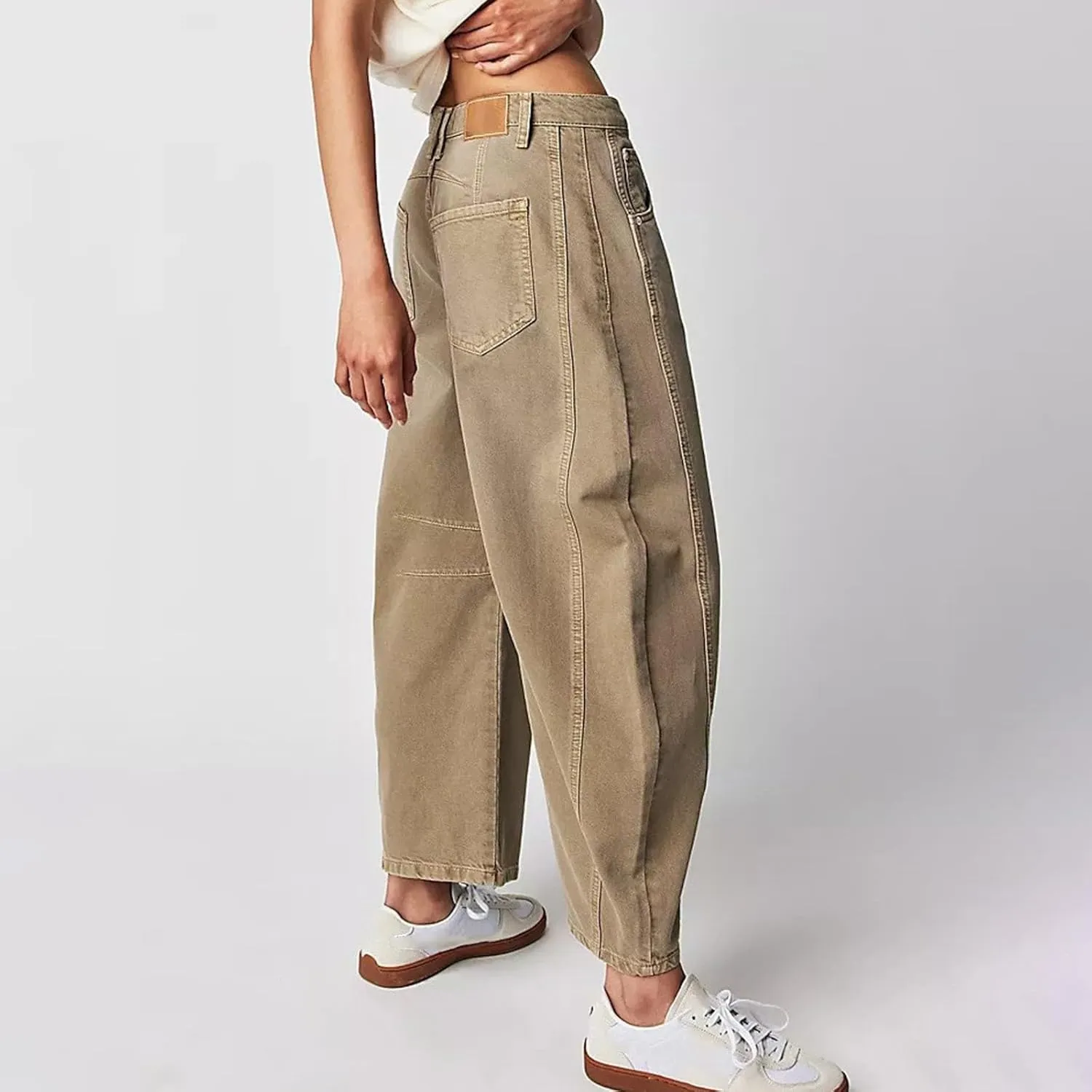 Women's Wide Leg High Waisted Stretchy Straight Leg Jeans Baggy Loose Trendy Denim Pants