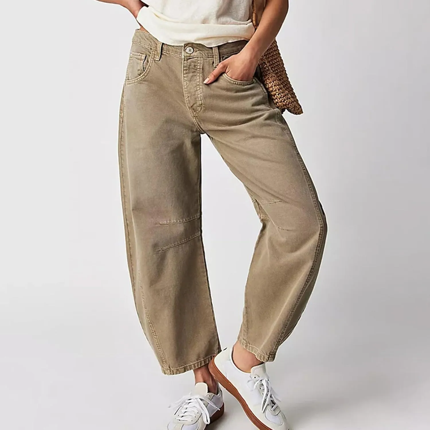 Women's Wide Leg High Waisted Stretchy Straight Leg Jeans Baggy Loose Trendy Denim Pants
