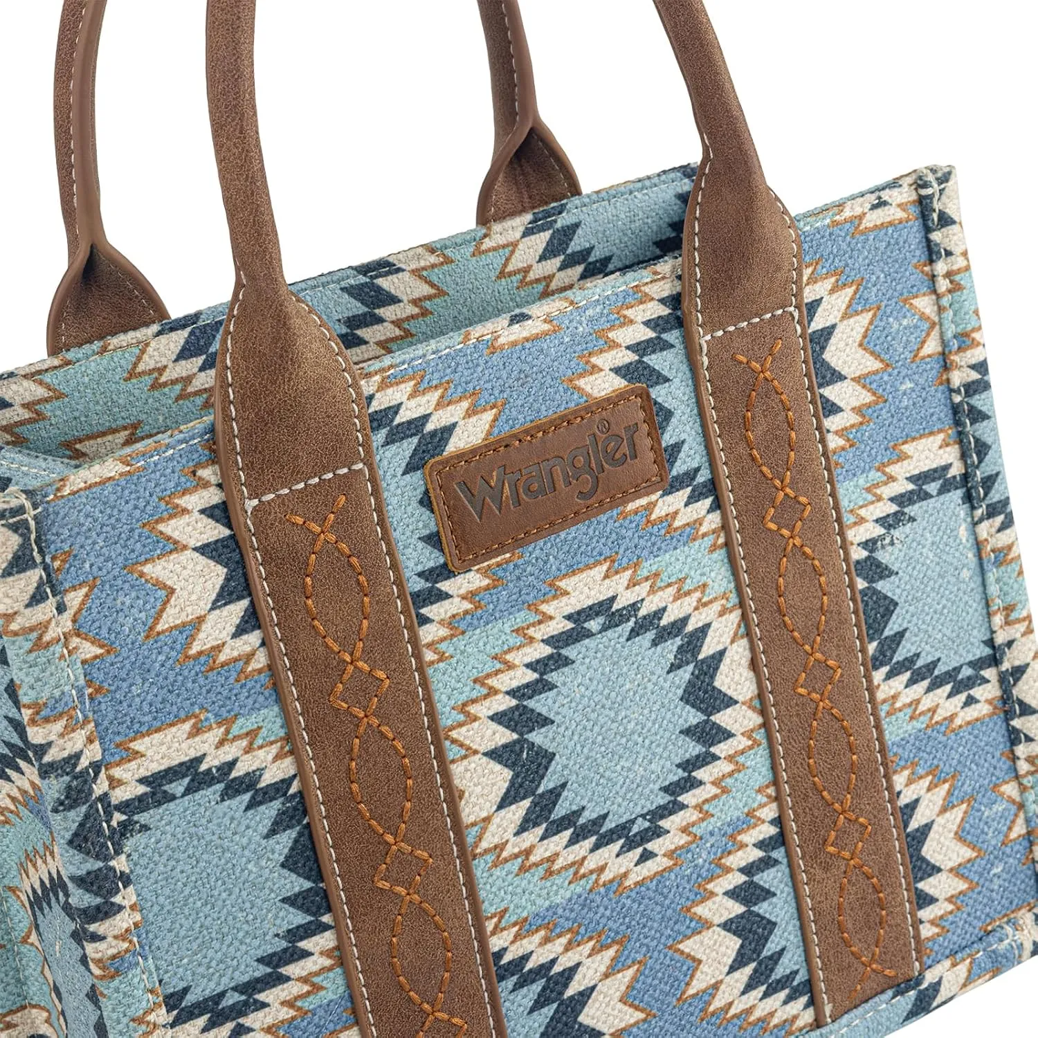 Wrangler Tote Bag for Women Aztec Shoulder Purses Western Handbags Boho Satchel Top-Handle with Distressed Look
