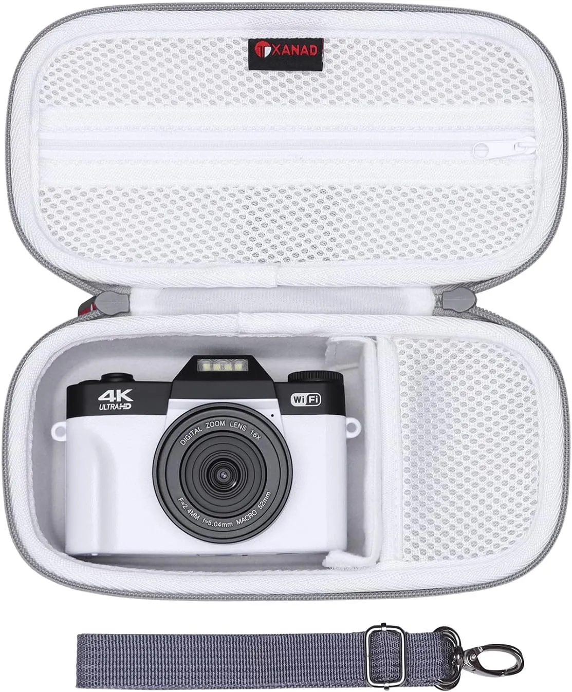 XANAD Digital Camera Case for Sony Alpha 6400,6000,6100,6700,6600/ RX100 VII or Sony Alpha ZV-1,ZV-1F,ZV-E10,ZV-E10 II 4K Vlogging Camera, with Shoulder Strap (Gray)-Internal:8.3"x3.9"x2.2"