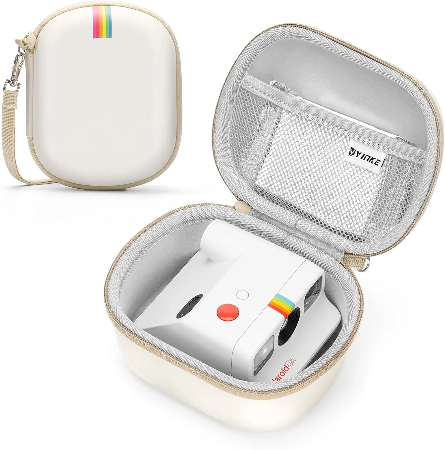 Yinke Case for Instant Camera, Hard Organizer Portable Carry Travel Cover Storage Bag, White, Fashions