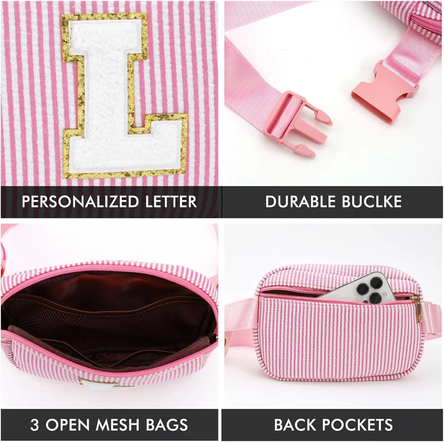 YOOLIFE Cross Body Bag for Girls Belt Bag for Women - Fanny Pack for Kids Teen, Crossbody Bag for Women Trendy Everywhere Belt Bag Fashion Monogrammed Crossbody Bag Waist Packs | Cool Gifts Purple S
