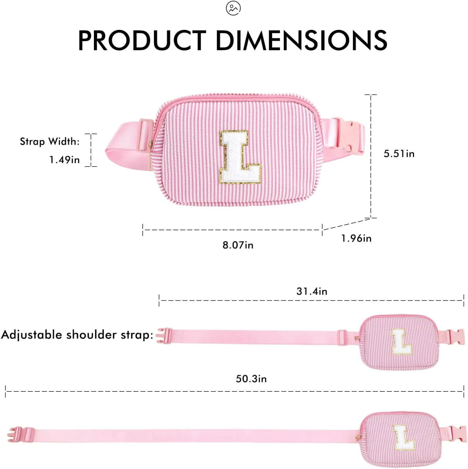 YOOLIFE Teacher Appreciation Gifts - Fanny Pack Crossbody Bag Belt Bag Cute Trendy Stuff for Girls Kids | Pink