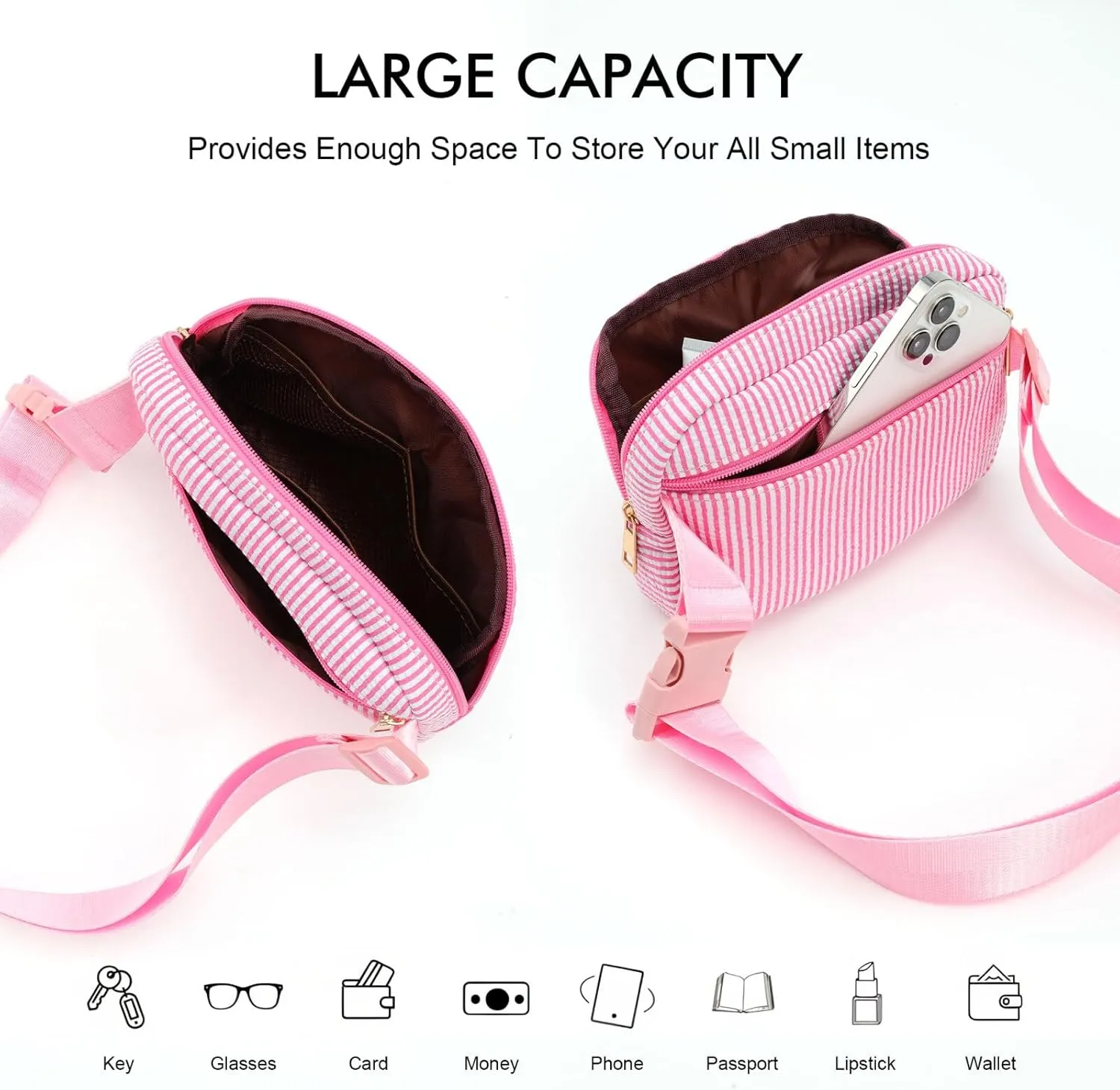 YOOLIFE Teacher Appreciation Gifts - Fanny Pack Crossbody Bag Belt Bag Cute Trendy Stuff for Girls Kids | Pink