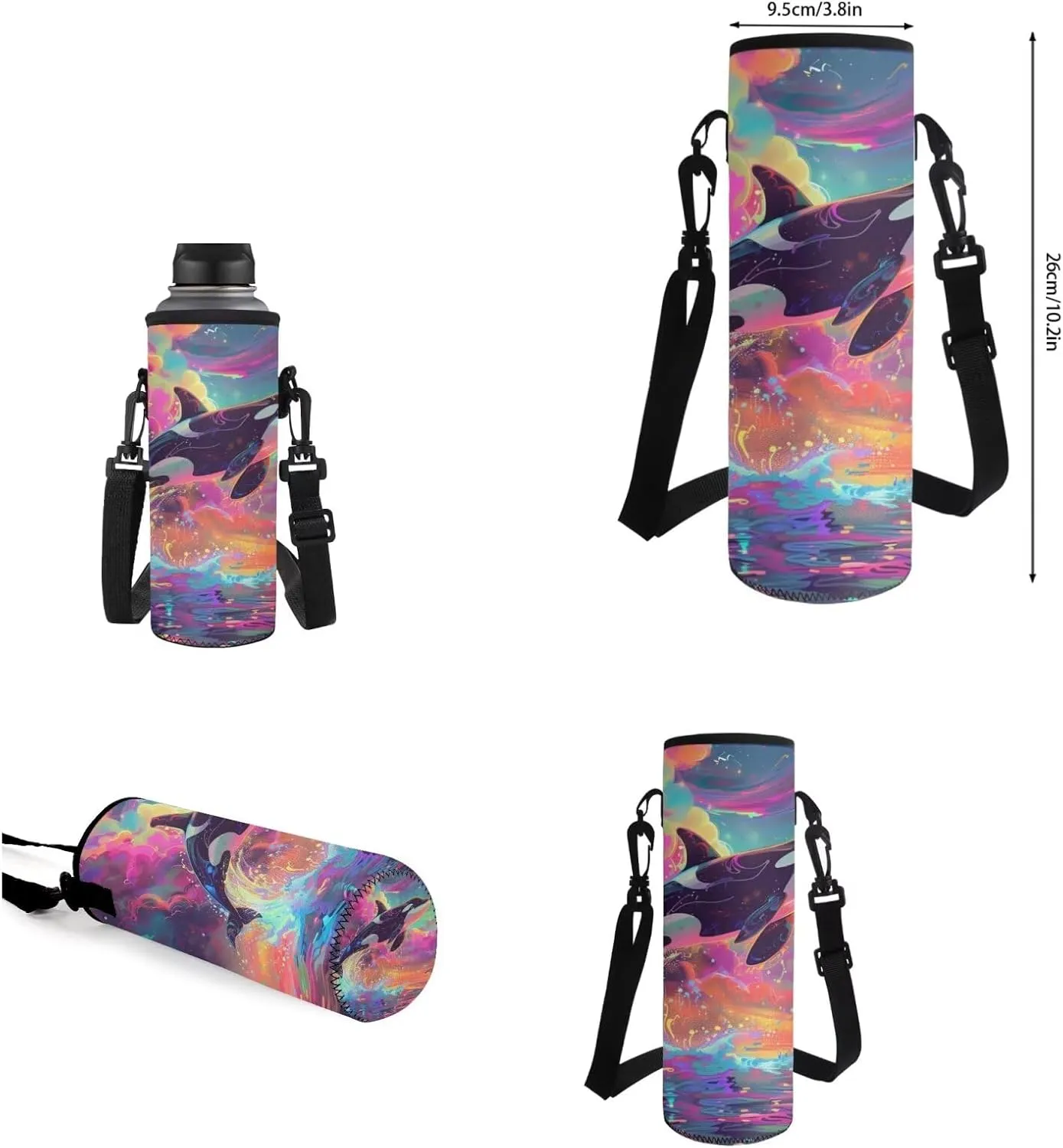 Ystardream 7th Grade Backpack for Girls Whale Backpack And Lunch Box Set Kids Backpack Purse Elementary School Bookbag with Pencil Case Rucksack for Teens Child Back To School Tie-Dye