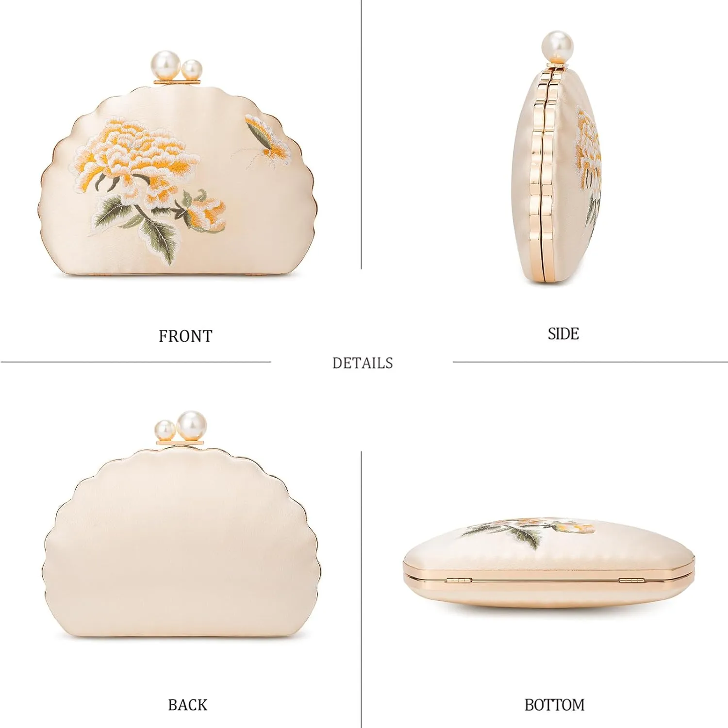 YYW Clutch Purse Women Evening Handbag Top Handle Purse Crossbody Shoulder Bag for Wedding Party Prom
