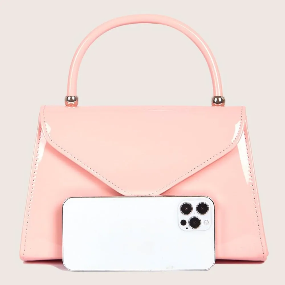 ZiMing Glossy Patent Leather Handbag for Women Evening Bag Small Satchel Bag Chain Shoulder Bag Flip Top Handle Bag