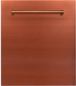 ZLINE 24 in. Top Control Dishwasher in Copper 120-Volt with Stainless Steel Tub and Traditional Style Handle