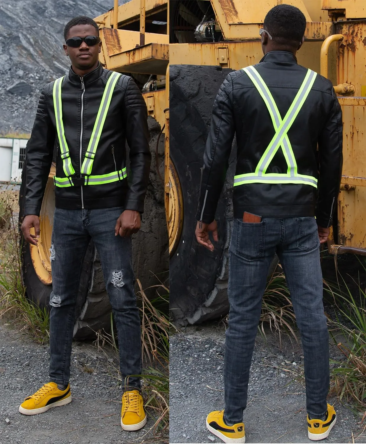 zojo Reflective Vest | Lightweight, Adjustable | Safety & High Visibility for Running,Fits Outdoor Cloth Pack of 10, Neon Yellow
